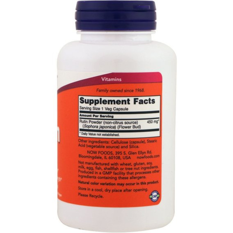 Рутин NOW Foods Rutin 450 mg 100 Veg Caps
