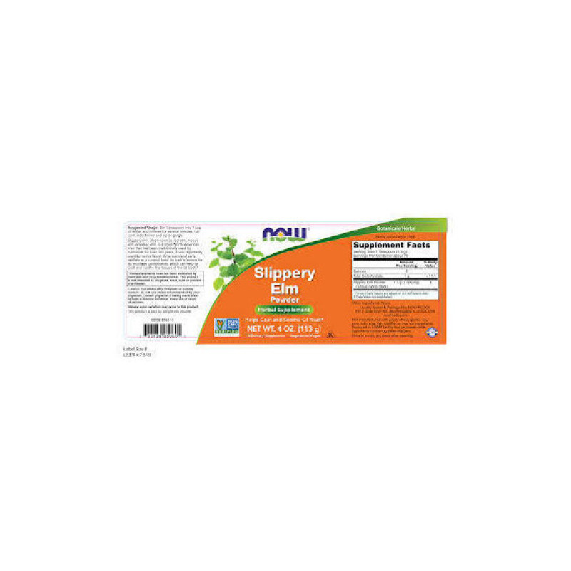 Трав'яні ферменти NOW Foods SLIPPERY ELM POWDER 4 OZ 113 g /75 servings/