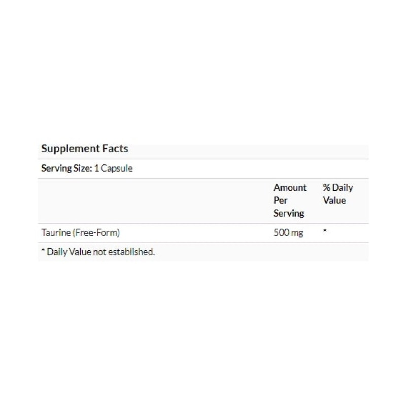 Таурин NOW Foods Taurine 500 mg 100 Caps NOW-00140