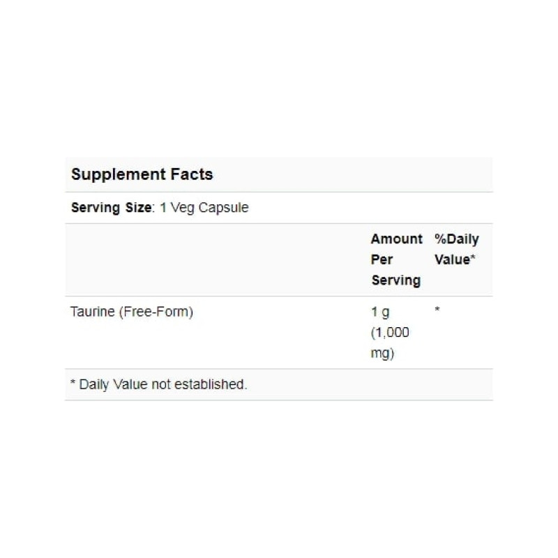 Таурин NOW Foods Taurine, Double Strength 1000 mg 100 Veg Caps NF0142