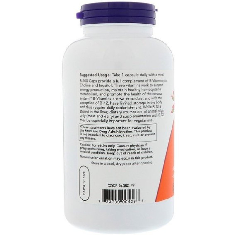 В комплекс NOW Foods Vitamin B-100 250 Veg Caps