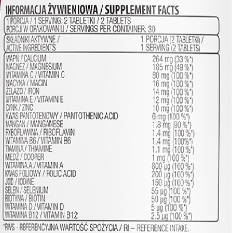 Вітамінно-мінеральний комплекс для спорту OstroVit 100% Vit&Min 90 Tabs