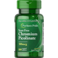 Мікроелемент Хром Puritan's Pride Chromium Picolinate Yeast Free 500 mcg 100 Tabs