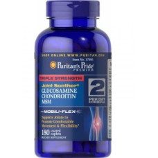 Препарат для суглобів та зв'зок Puritan's Pride Triple Strength Glucosamine, Chondroitin & MSM Joint Soother 180 Caplets