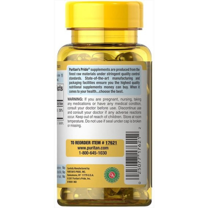 Вітамін D Puritan's Pride Vitamin D3 2000 IU 100 Softgels