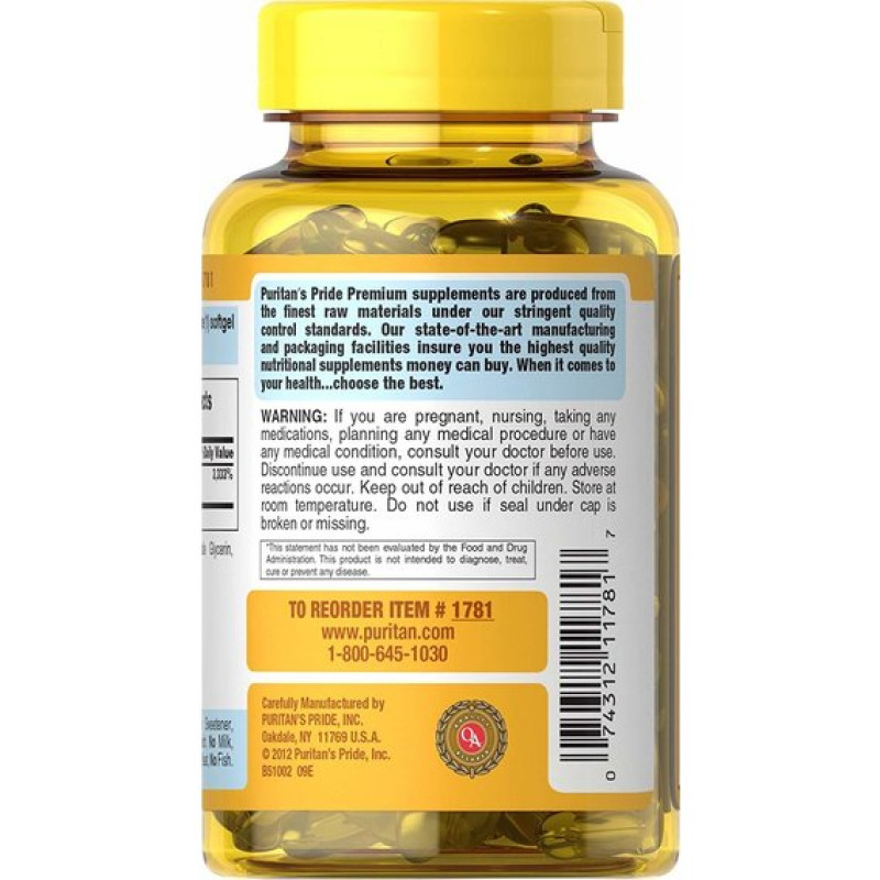 Вітамін E Puritan's Pride Vitamin E 1000 IU 100 Softgels