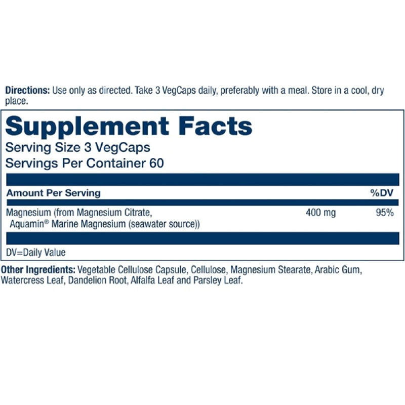 Мікроелемент Магній Solaray Magnesium Citrate 400 mg 180 Veg Caps