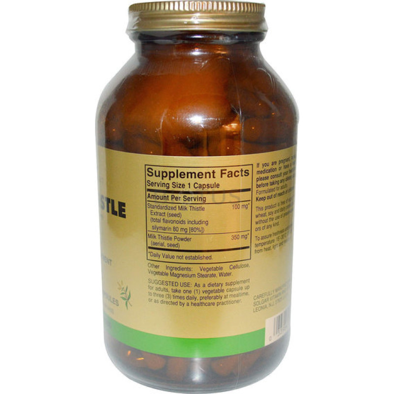 Расторопша Solgar FP Milk Thistle Vegetable 100 Veg Caps