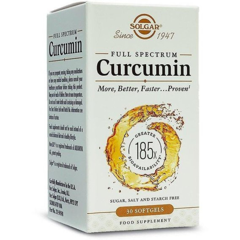 Куркума Solgar Full Spectrum Curcumin 30 Liquid Extract Softgels