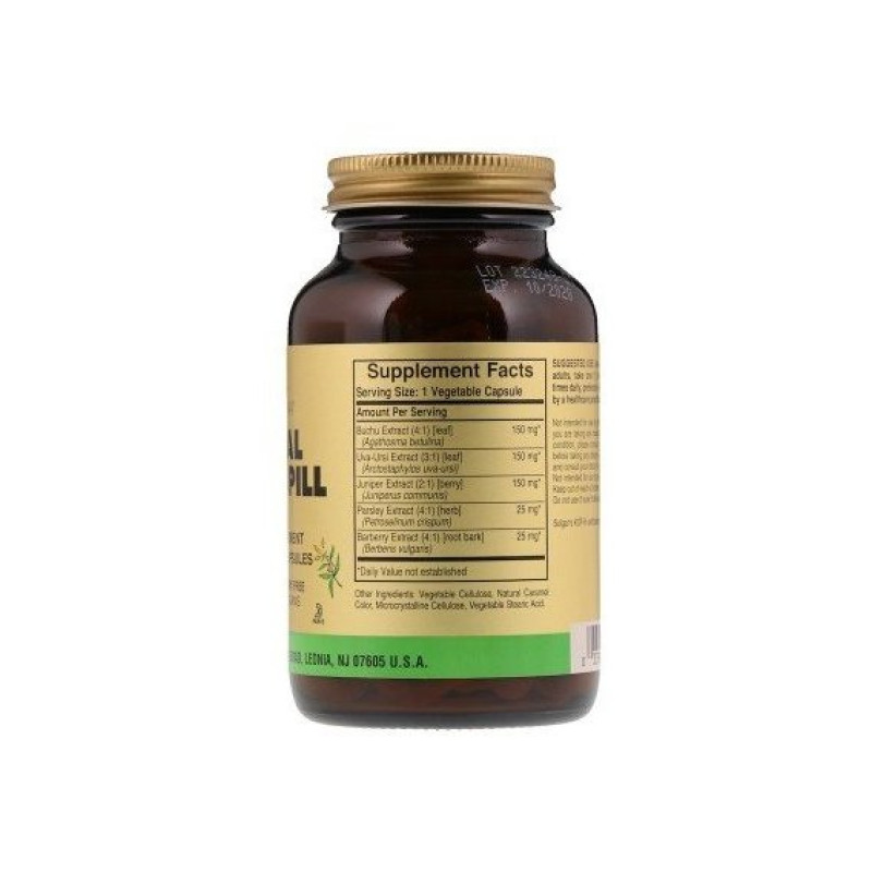 Урологічний препарат Solgar Herbal Water Pill 100 Veg Caps