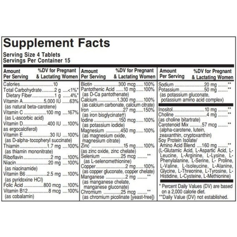 Витаминно-минеральный комплекс Solgar Prenatal Nutrients, Multivitamin & Mineral 120 Tabs