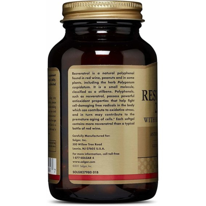 Ресвератрол Solgar Resveratrol 250 mg 60 Softgels