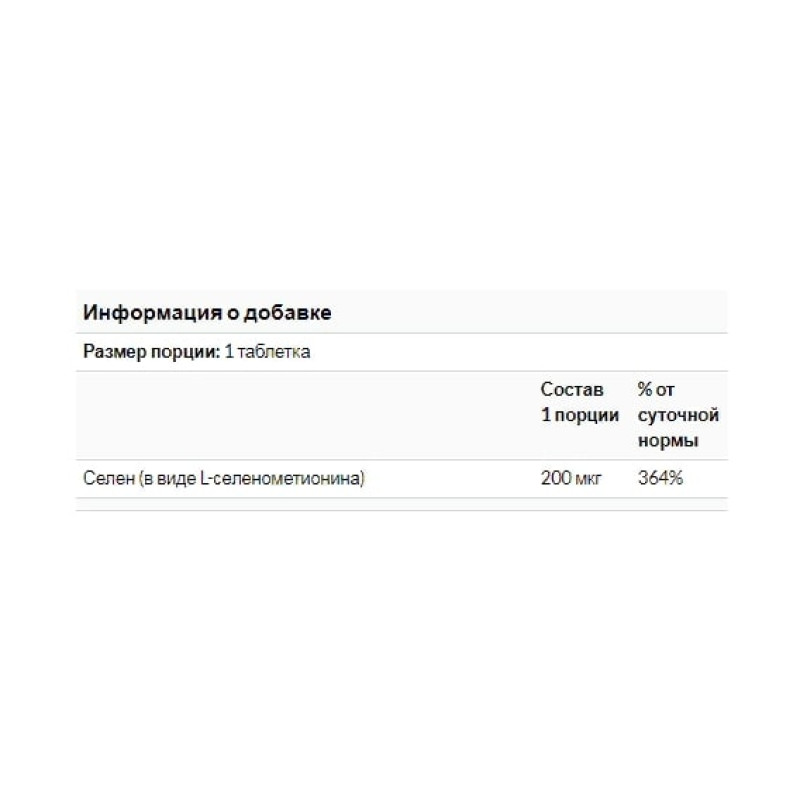 Селен Solgar Selenium, Yeast-Free 200 mcg 250 Tabs SOL-02558