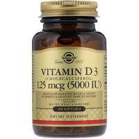 Вітамін D Solgar Vitamin D3 (Cholecalciferol) 5000 IU 100 Softgels