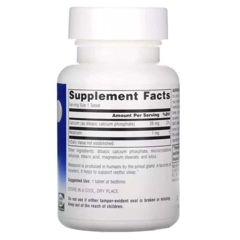 Мелатонін для сну Source Naturals Melatonin 1 mg 200 Tabs