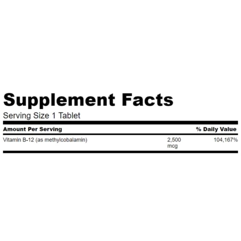 Вітамін Б12 Swanson Vitamin B-12 Methylcobalamin 2500 mcg 60 Tabs Cherry SWA-02783