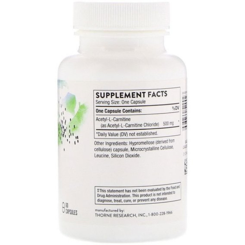 Комплекс Ацетил/Карнитин Thorne Research Carnityl Acetyl-L-Carnitine 60 Caps