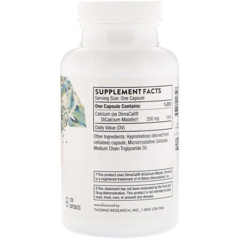 Мікроелемент Кальцій Thorne Research Dicalcium Malate 120 Caps