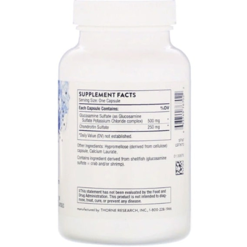 Препарат для суглобів та зв'зок Thorne Research Glucosamine & Chondroitin 90 Veg Caps THR-76702