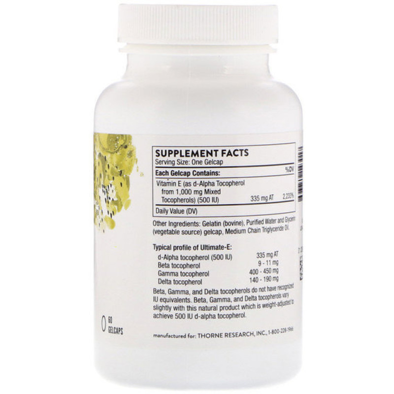 Вітамін E Thorne Research Ultimate-E 60 Gel Caps THR-14301