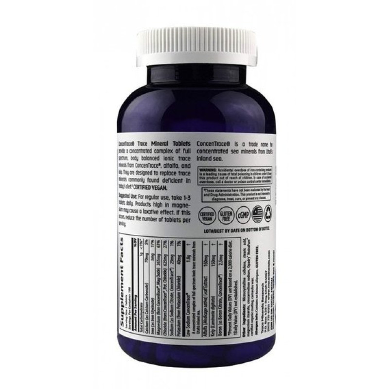 Мультимінеральний комплекс Trace Minerals ConcenTrace, Trace Mineral Tablets 90 Tabs TMR-00105