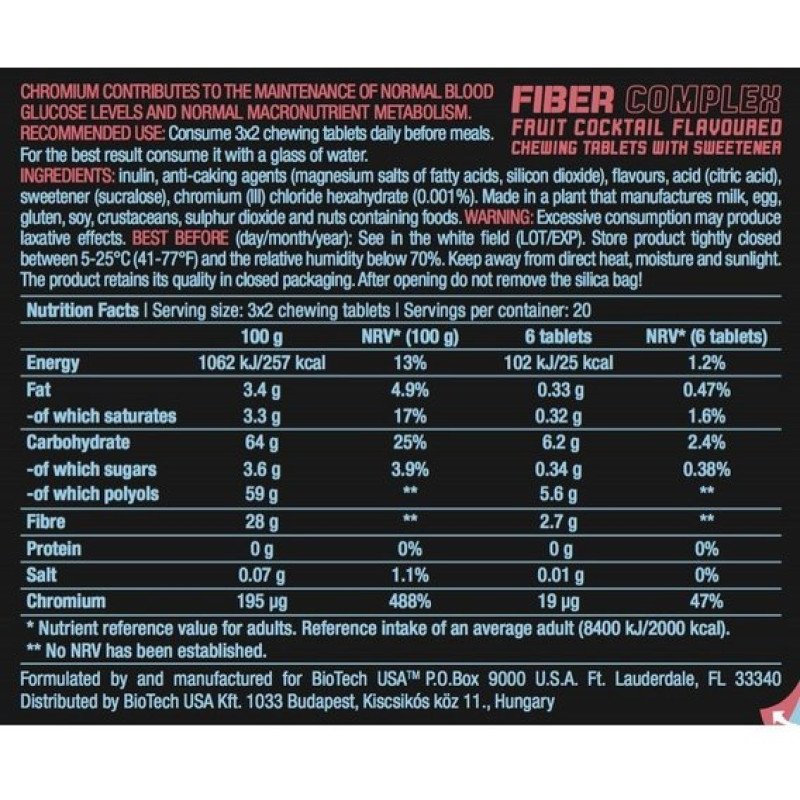 Комплексний жироспалювач BioTechUSA Fiber Complex 120 Tabs