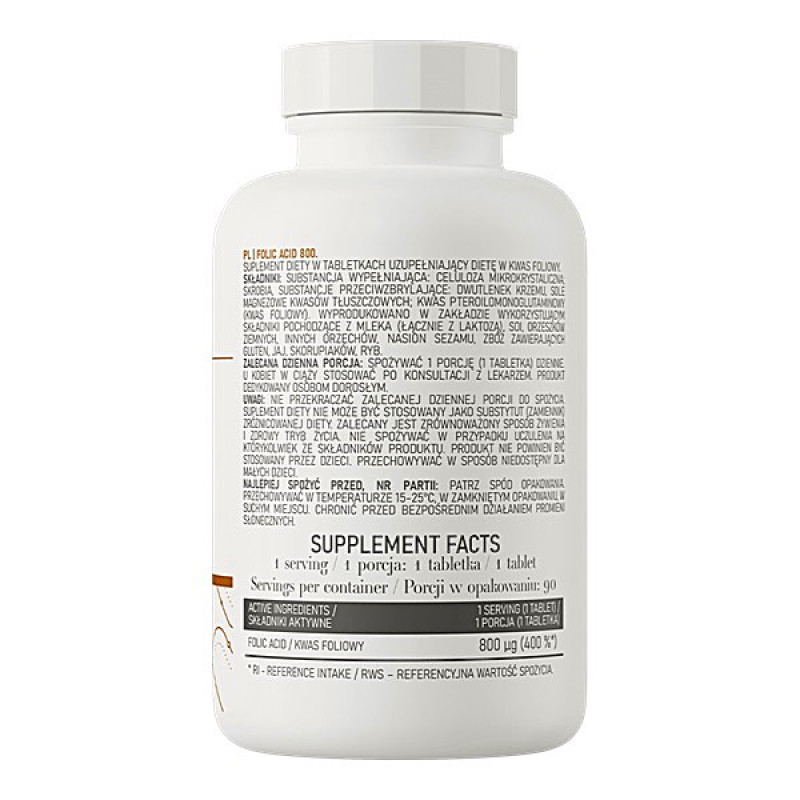 Фолієва кислота OstroVit Folic Acid 90 Tabs