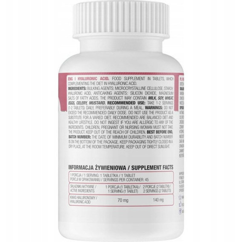 Хондропротектор (для спорту) OstroVit Hyaluronic Acid 90 Tabs