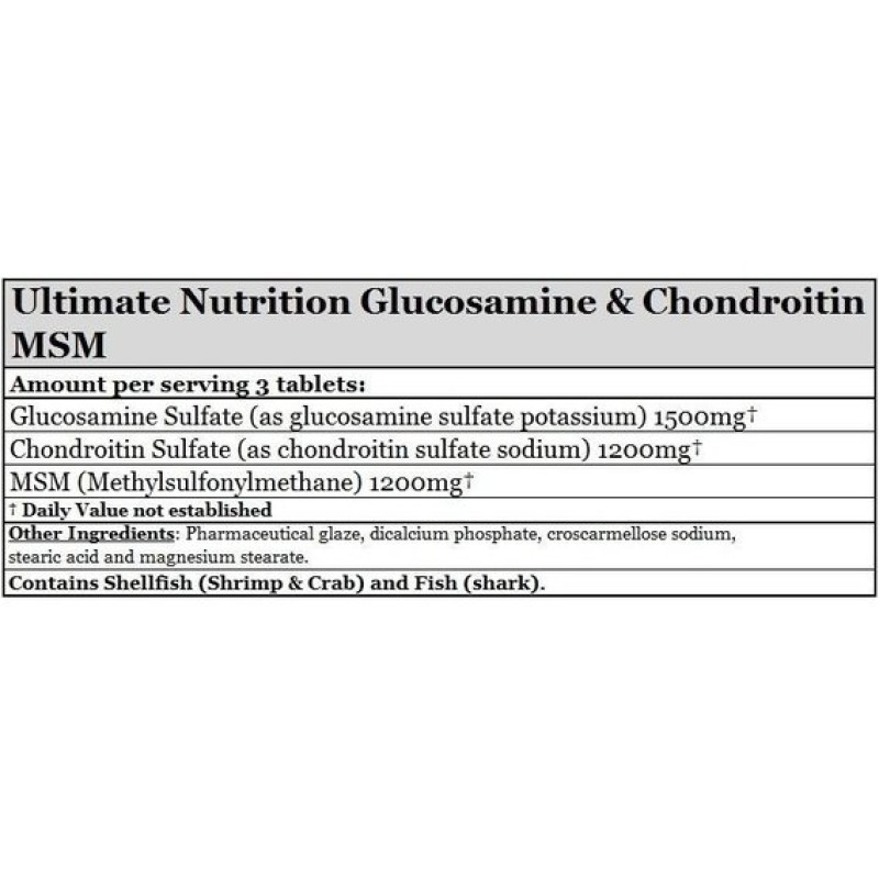 Хондропротектор (для спорту) Ultimate Nutrition Glucosamine & Chondroitin & MSM 90 Tabs