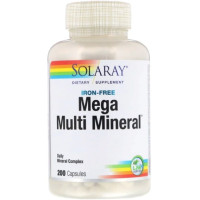 Мультиминеральный комплекс Solaray Mega Multi Mineral, Iron Free 200 Caps SOR-04514