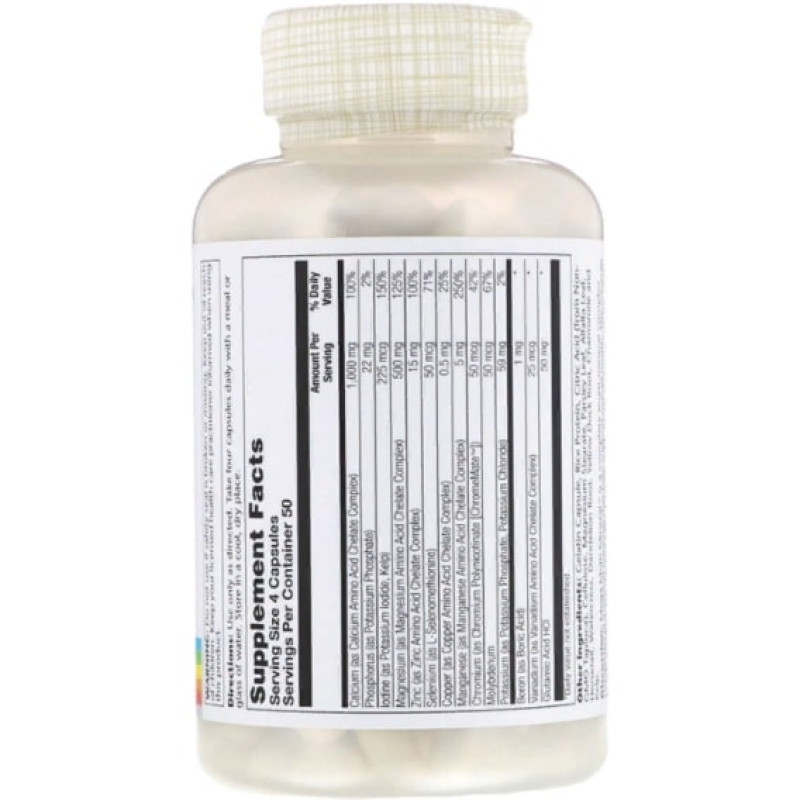Мультимінеральний комплекс Solaray Mega Multi Mineral, Iron Free 200 Caps SOR-04514