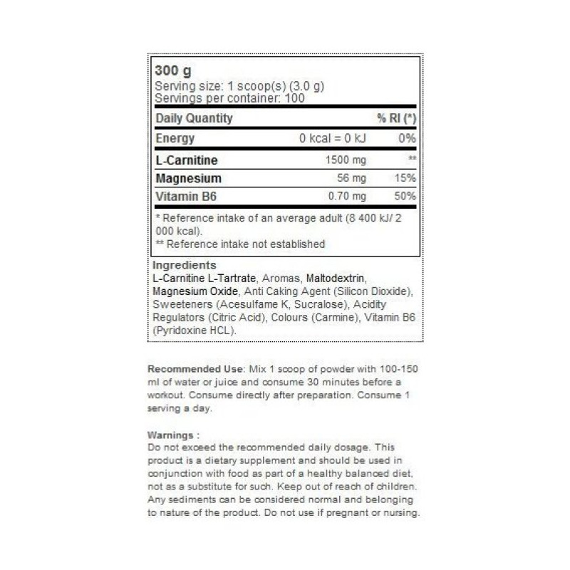 Жироспалювач для спорту Olimp Nutrition L-Carnitine Xplode 300 g /100 servings/ Cherry