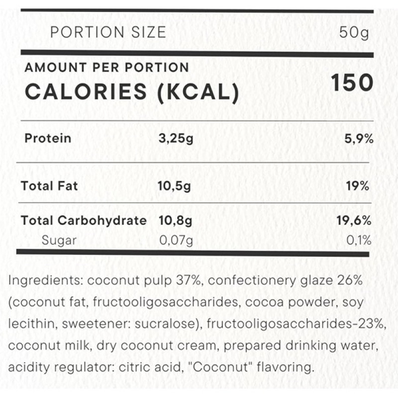 Вуглеводний батончик Power Pro Coconut Bar Sugar Free 50 g Coconut