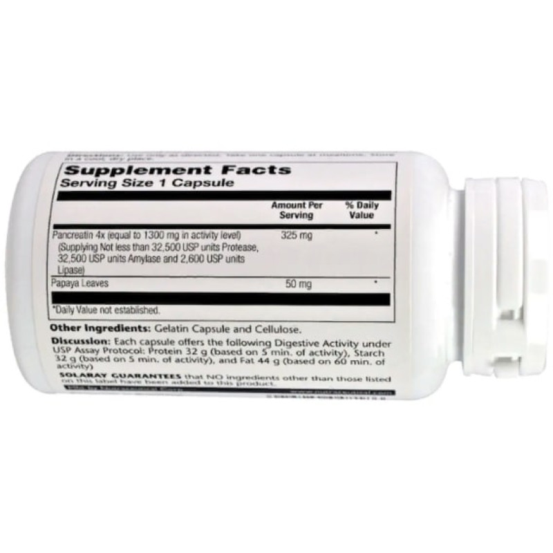 Панкреатін Solaray Pancreatin 1300 90 Caps SOR-04818