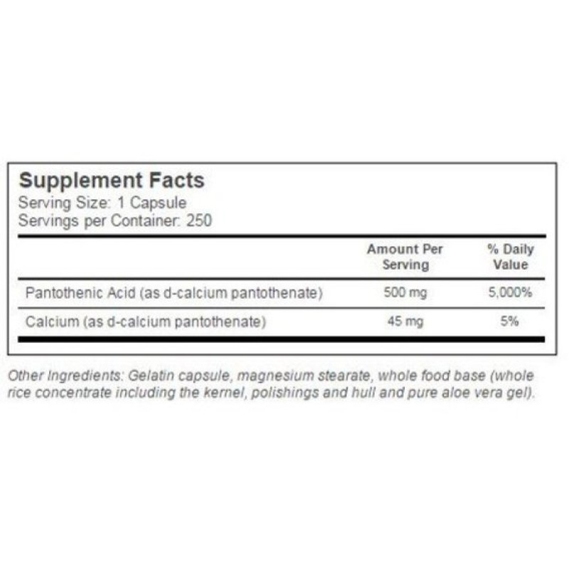 Пантотеновая кислота Solaray Pantothenic Acid 500 mg 100 Veg Caps SOR-04380
