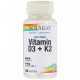 Комплекс Вітамін D3+K2 Solaray Soy-Free Vitamin D3 + K2 120 Veg Caps SOR-57445
