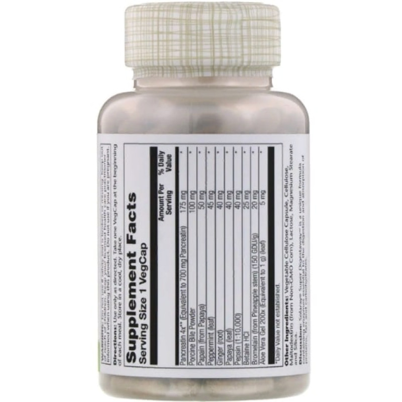 Травні ферменти Solaray Super Digestaway, Digestive Enzyme Blend 180 Veg Caps SOR-04802