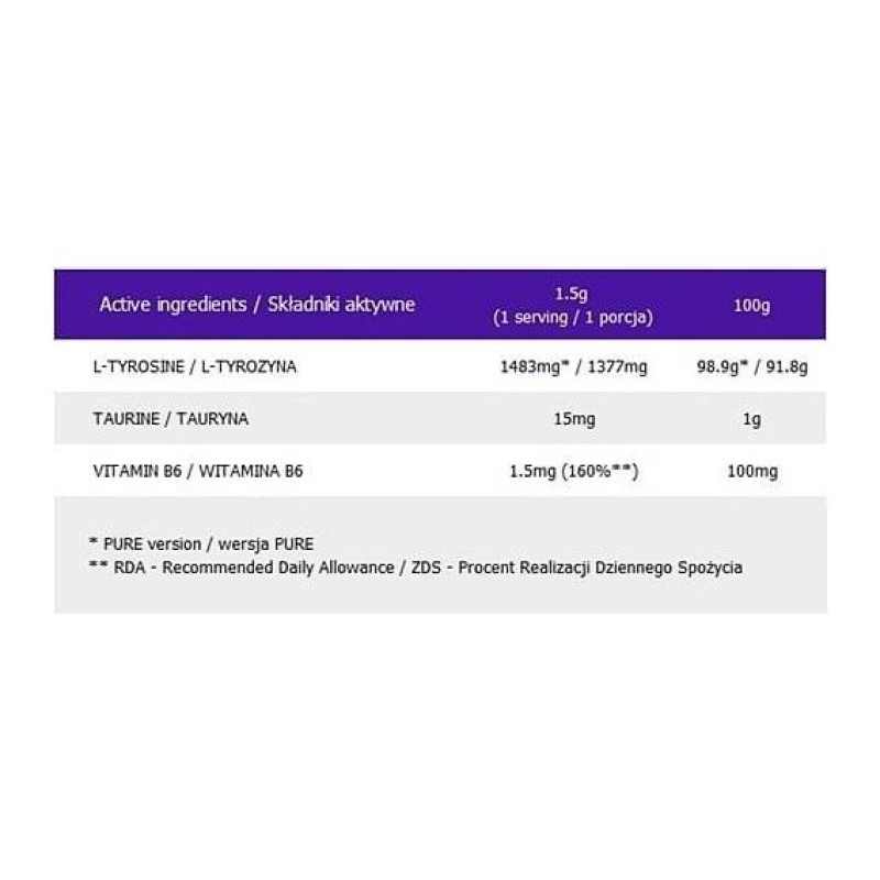 Тирозин для спорту OstroVit Tyrosine 210 g /140 servings/ Orange