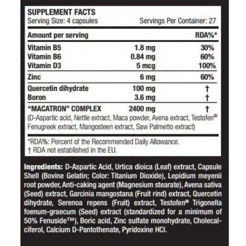 Тестостероновий бустер Scitec Nutrition Macatron 108 Caps