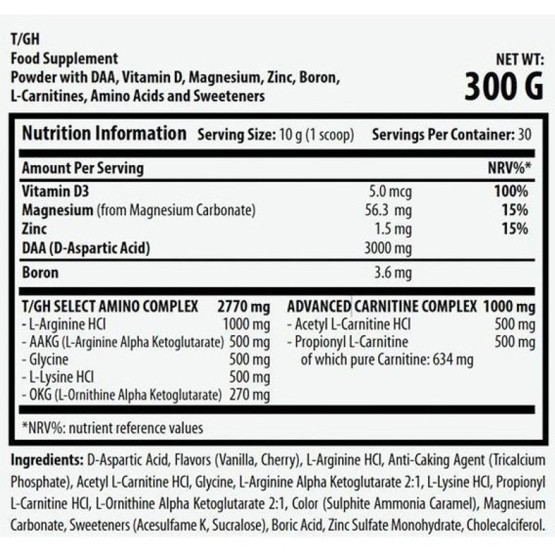 Тестостероновий бустер Scitec Nutrition T/GH 300 g /30 servings/ Cherry Vanilla