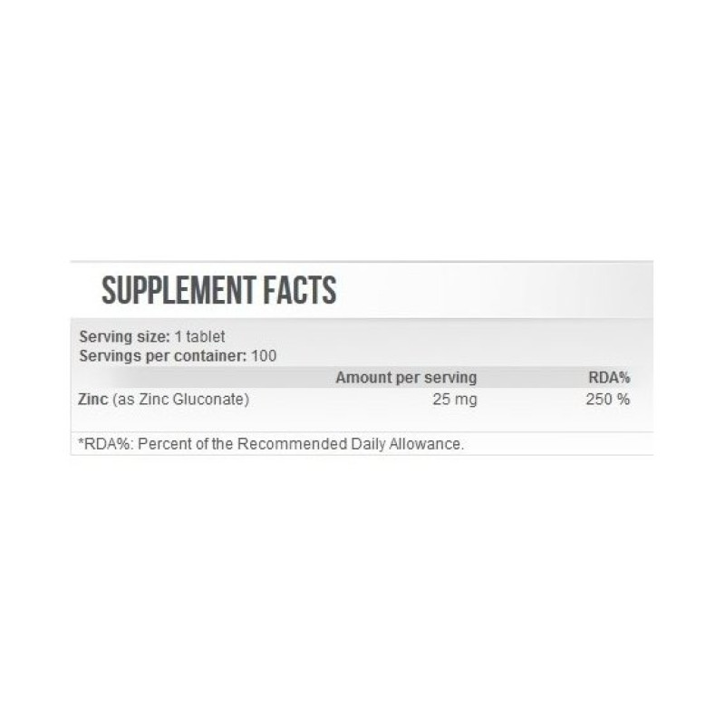 Мікроелемент Цинк для спорту Scitec Nutrition Zinc 25 mg 100 Tabs