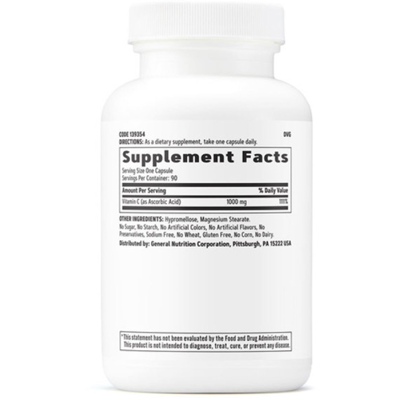 Вітамін C для спорту GNC Vitamin C 1000 mg 180 Veg Caps