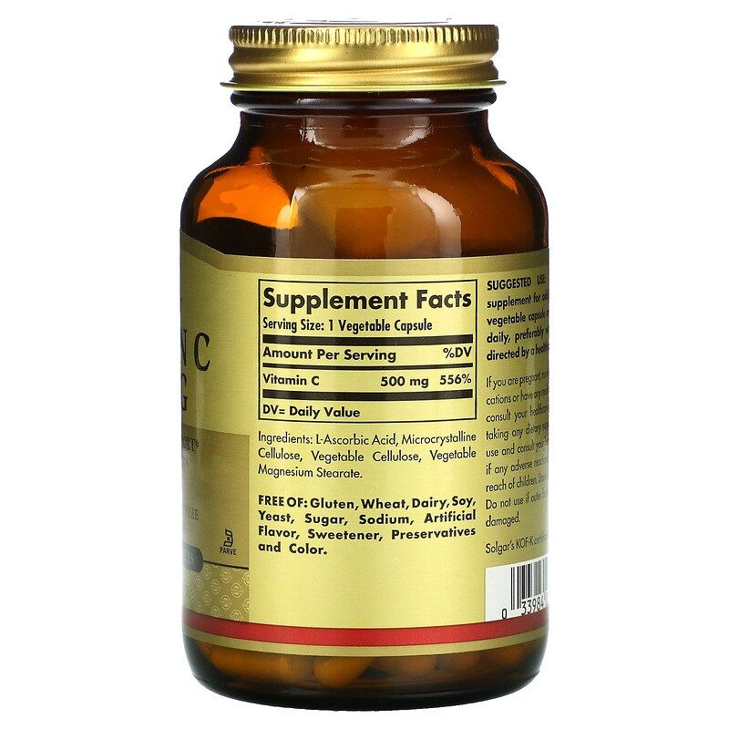 Вітамін C Solgar Vitamin C 500 mg 250 Veg Caps
