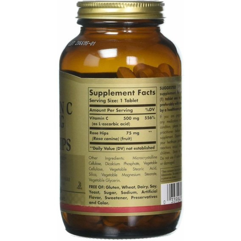 Вітамін C Solgar Vitamin C with Rose Hips 500 mg 100 Tabs