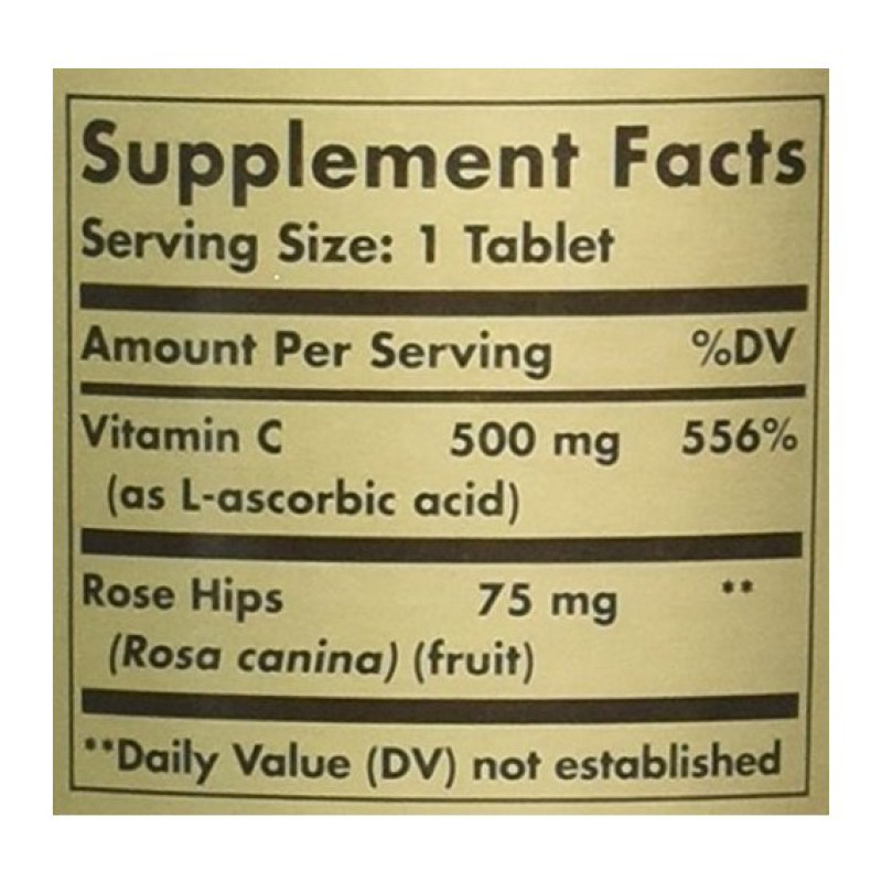 Вітамін C Solgar Vitamin C with Rose Hips 500 mg 100 Tabs