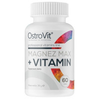 Микроэлемент Магний для спорта OstroVit Magnez Max + Vitamin 60 Tabs