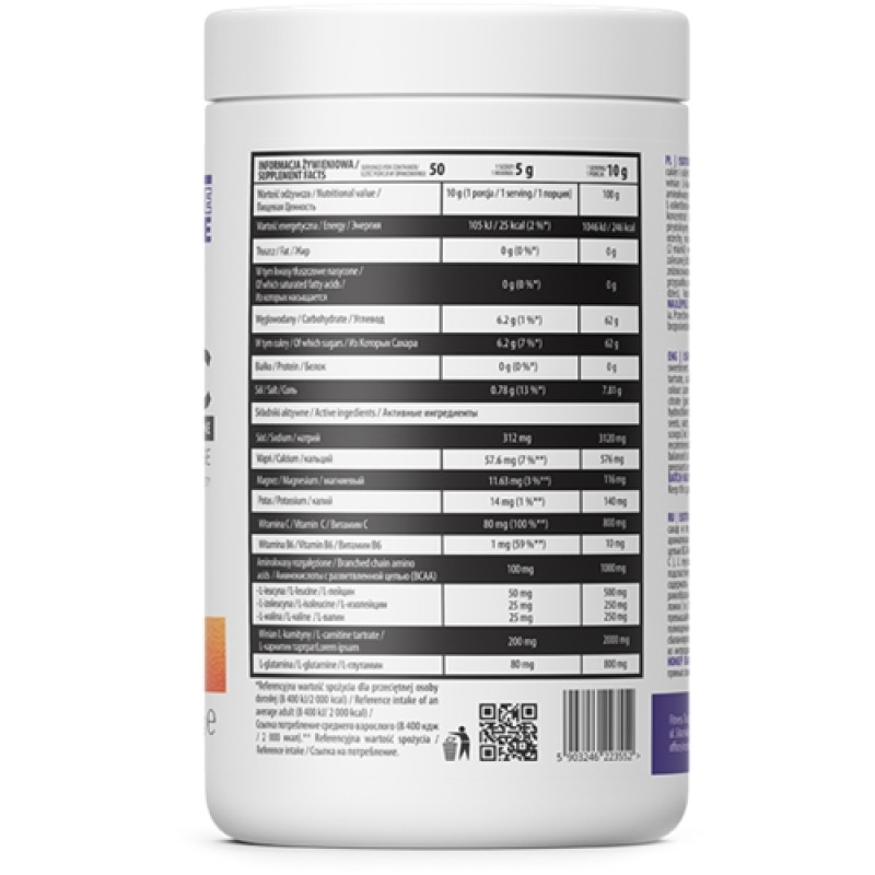 Ізотонік OstroVit Isotonic 500 g /50 servings/ Orange