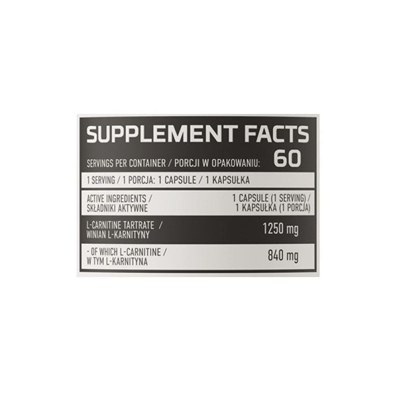 Жиросжигатель для спорта OstroVit L-Carnitine 1250 60 Caps