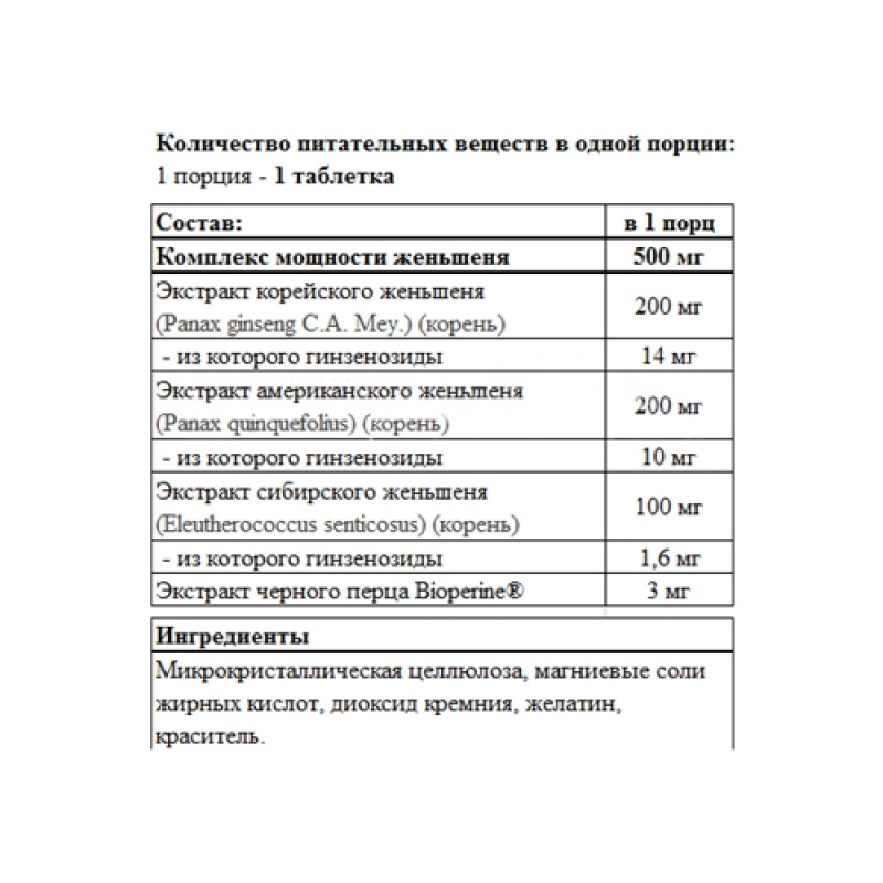 Натуральная добавка для спорта Olimp Nutrition Gold Ginseng Complex 30 Tabs