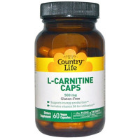 Карнітін Country Life L-Carnitine 500 mg 60 Veg Caps